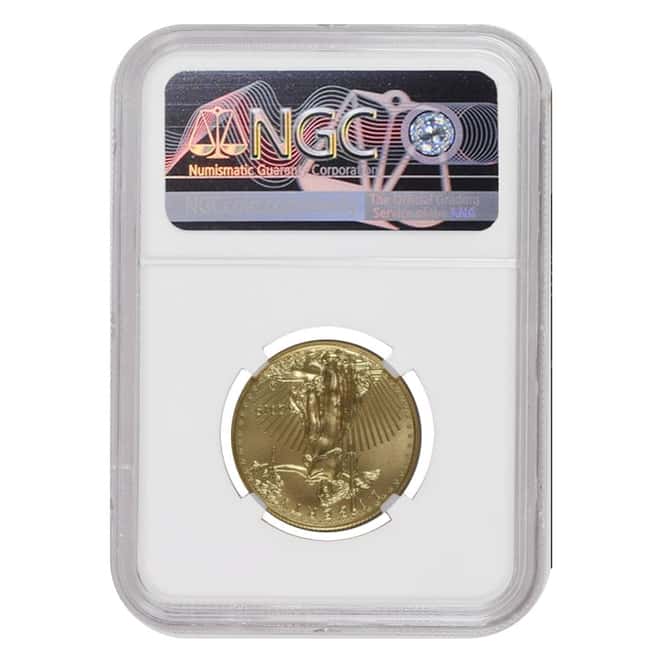 2019 1/2 oz $25 Gold American Eagle NGC MS 69 Mint Error (Rev Struck Thru)