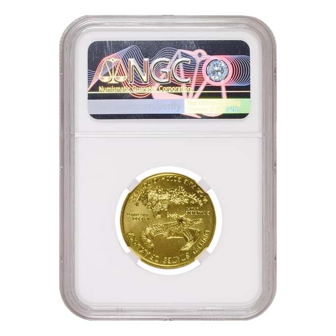2019 1/4 oz $10 Gold American Eagle NGC MS 69 Mint Error (Obv Struck Thru)