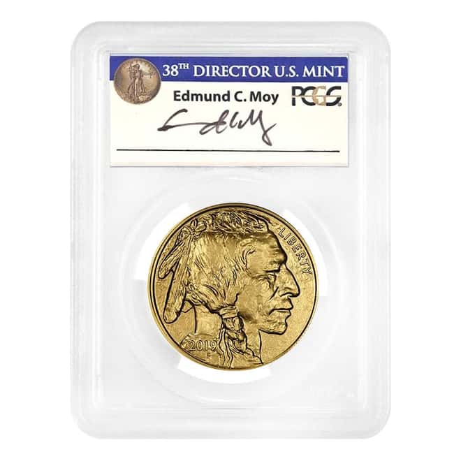 2019 1 oz $50 Gold American Buffalo PCGS MS 70 FDOI (Moy)