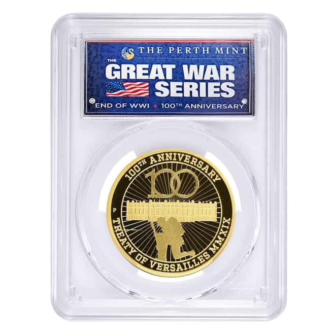2019 1 oz Australia Treaty of Versailles 100th Ann. Proof Gold Coin PCGS PF 70 DCAM