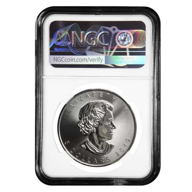 2019 1 oz Canadian Silver Maple Leaf NGC MS 68 Mint Error (Rev Struck Thru)