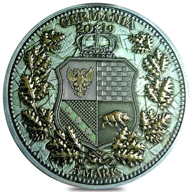 2019 1 oz Columbia & Germania The Allegories Hologram Silver Coin