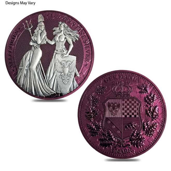 2019 1 oz Germania Ruthenium Space Pink Silver Coin (Random Design)
