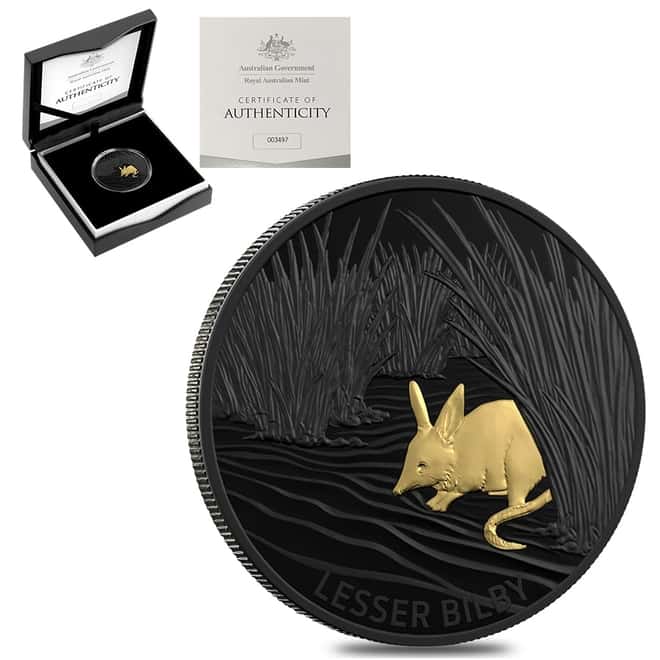 2019 1 oz Proof Silver Lesser Bilby Royal Australian Mint Coin (w/Box & COA)