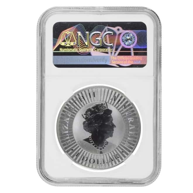 2019 1 oz Silver Australian Kangaroo NGC MS 67 Mint Error (Rev Struck Thru)