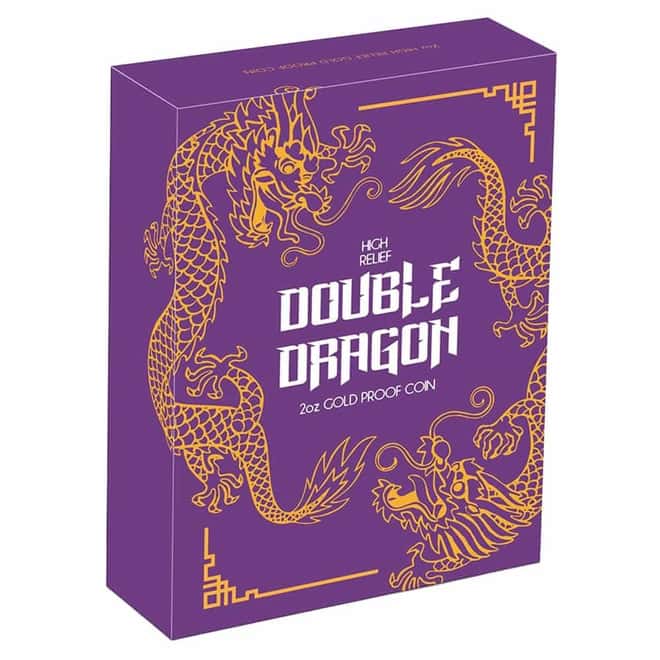 2019 2 oz Double Dragon High Relief Proof Gold Coin Perth Mint NGC PF 70 FD (w/Box & COA)