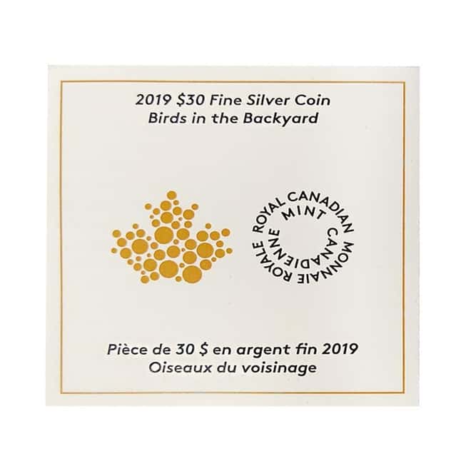 2019 2 oz Silver Canada Birds in the Backyard Colorized Coin (w/Box & COA)