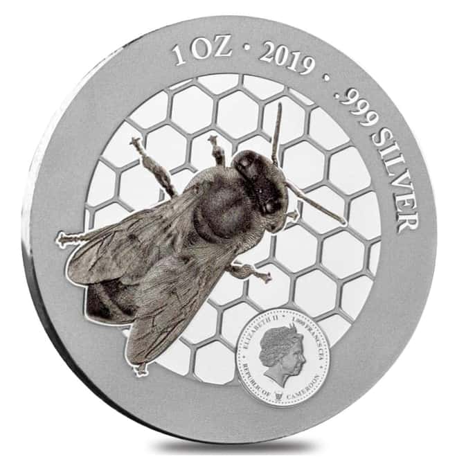 2019 Cameroon 1 oz Silver Honeybee - Benefit of Nature Prooflike Coin (w/Box & COA)