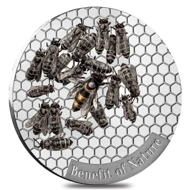 2019 Cameroon 1 oz Silver Honeybee - Benefit of Nature Prooflike Coin (w/Box & COA)