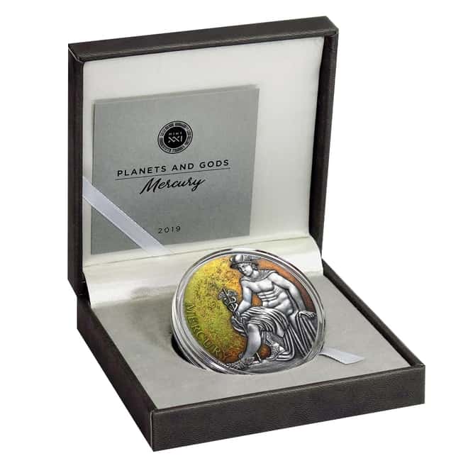 2019 Cameroon 3 oz Silver Mercury - Planets and Gods High Relief Coin (w/Box & COA)