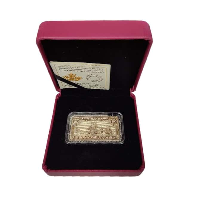 2019 Canada 1 oz Silver Arrival of Cartier Quebec 1535 Proof Colorized Coin (w/Box & COA)