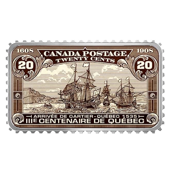 2019 Canada 1 oz Silver Arrival of Cartier Quebec 1535 Proof Colorized Coin (w/Box & COA)