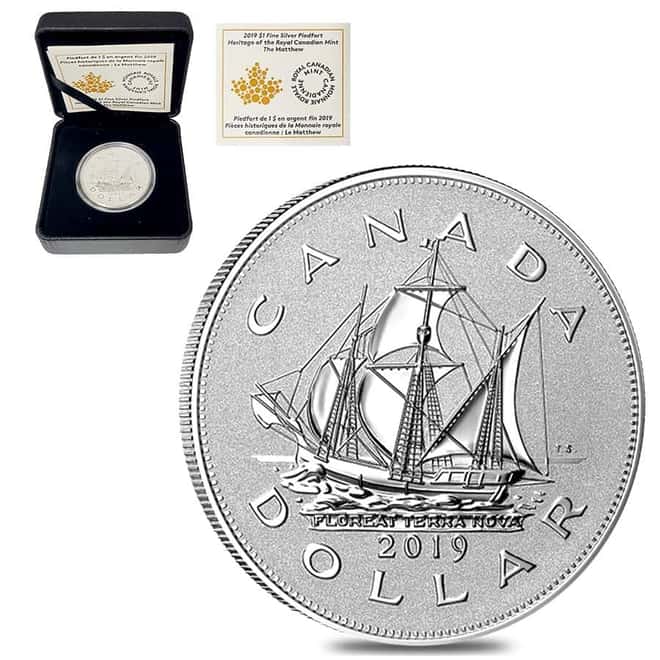 2019 Canada 1 oz Silver Piedfort The Matthew Coin (w/Box & COA)