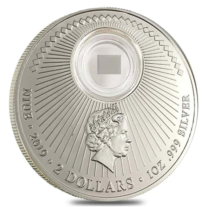 2019 Niue 1 oz Colorized Silver Moon Landing 50th Anniv. Coin (w/Box & COA)