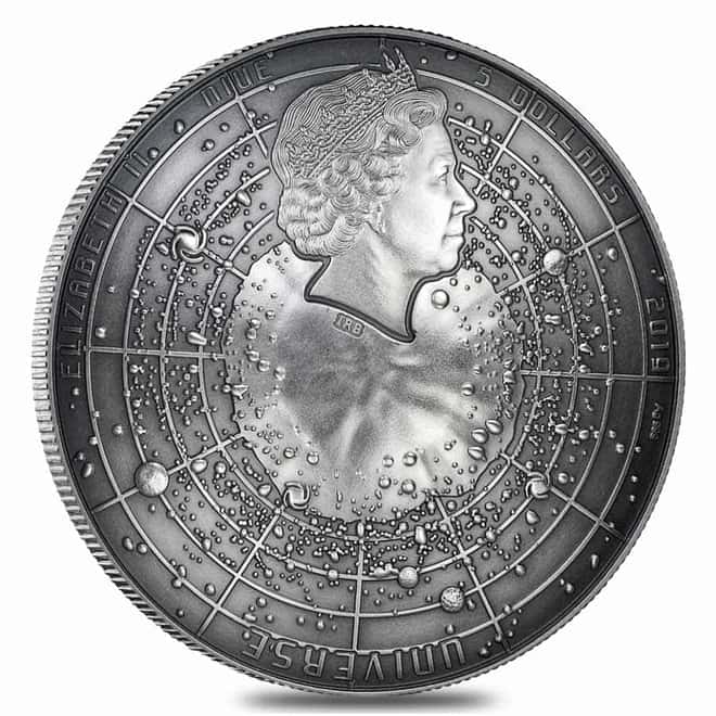 2019 Niue 2 oz Silver Big Bang - Universe Antiqued Dome Coin (w/Box & COA)