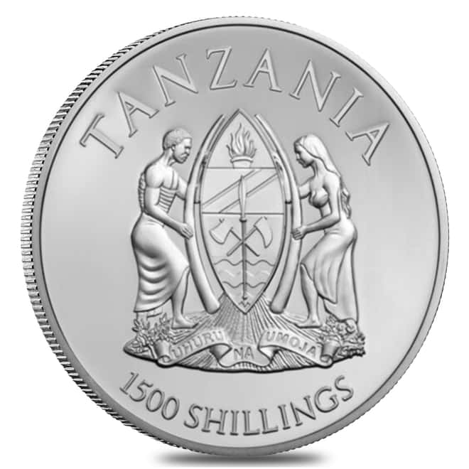 2019 Tanzania 2 oz Silver Gorilla High Relief Colorized Coin (w/Box & COA)