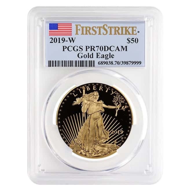 2019-W 1 oz $50 Proof Gold American Eagle PCGS PF 70 DCAM First Strike