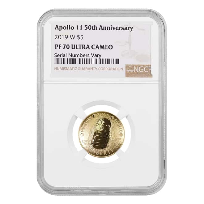 2019 W Apollo 11 50th Anniversary $5 Proof Gold Comm. NGC PF 70 UCAM