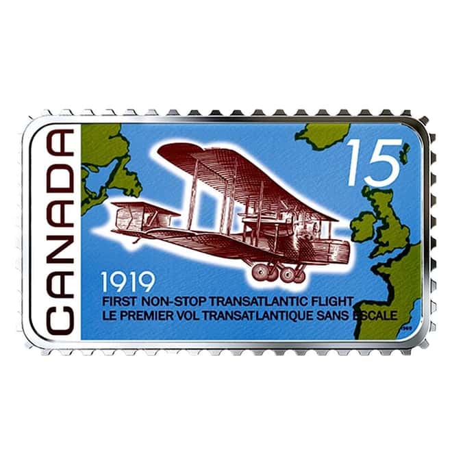 2019 Canada 1 oz Silver First Non-Stop Transatlantic Flight Proof Colorized Coin (w/Box & COA)