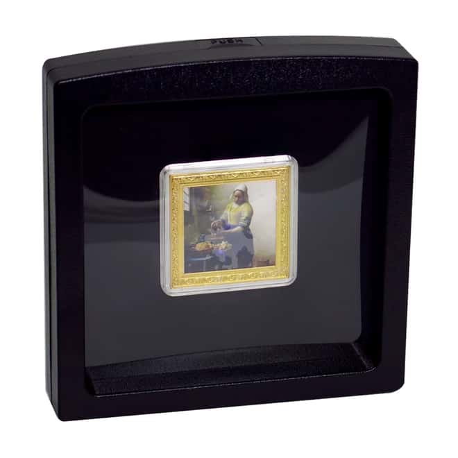 2019 Niue 1 oz Colorized Silver The Milkmaid Johannes Vermeer Coin (w/Box & COA)
