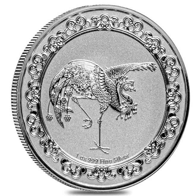 2020 Niue 1 oz Celestial Animals Red Phoenix Silver Coin BU