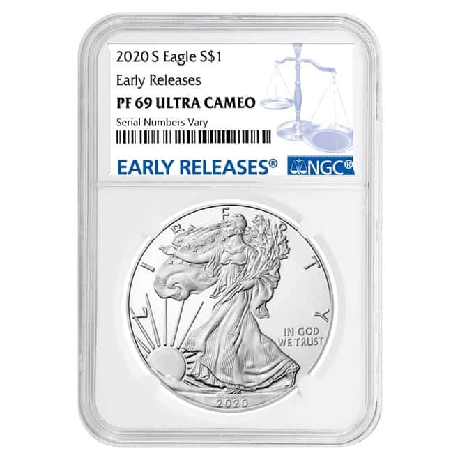 2020-S 1 oz Proof Silver American Eagle NGC PF 69 UCAM Early Releases