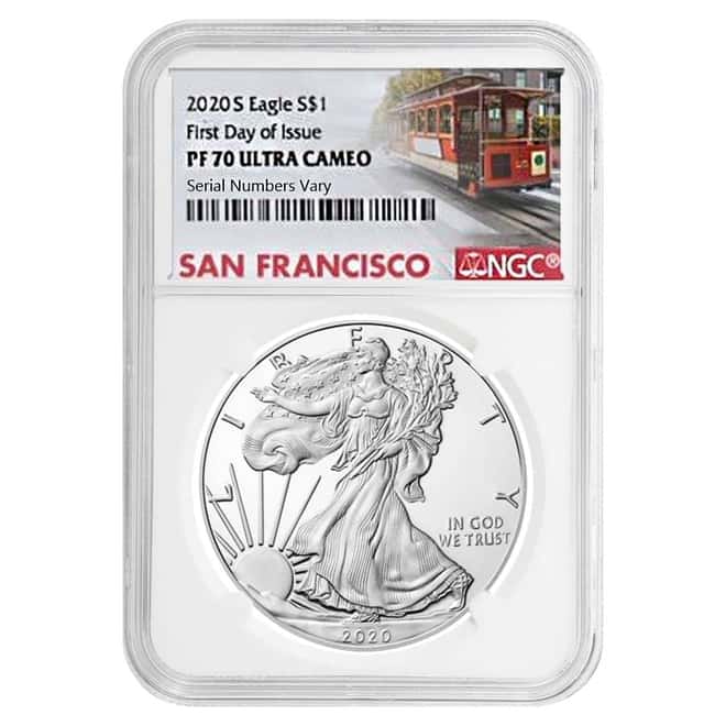 2020-S 1 oz Proof Silver American Eagle NGC PF 70 UCAM FDOI (SF Label)