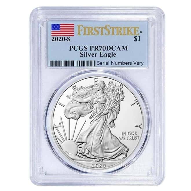 2020-S 1 oz Proof Silver American Eagle PCGS PF 70 DCAM First Strike