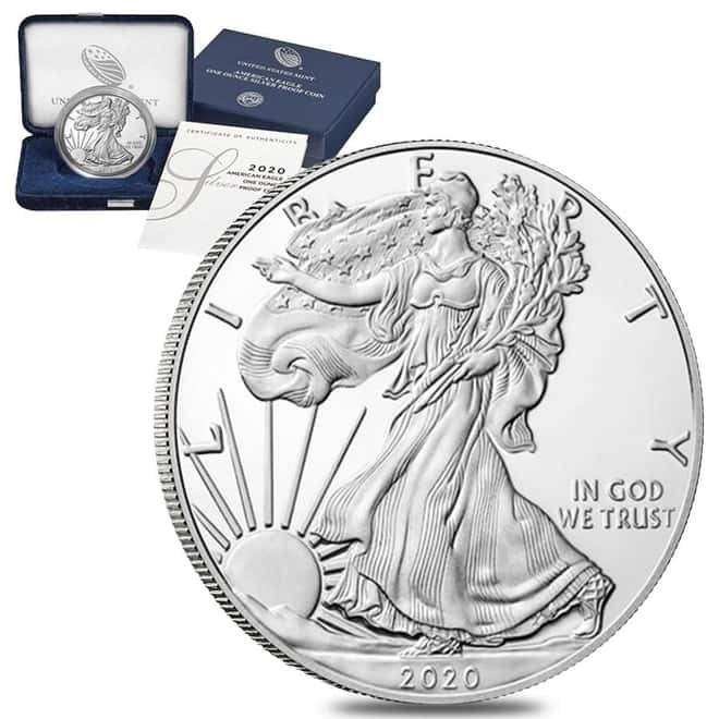 2020-S 1 oz Proof Silver American Eagle (w/Box & COA)