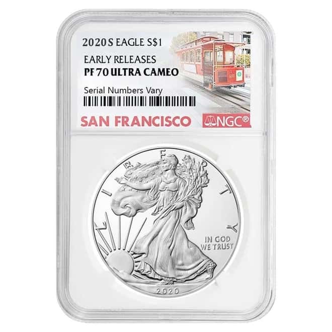 2020-S 1 oz Proof Silver American Eagle NGC PF 70 UCAM Early Releases (SF Label)