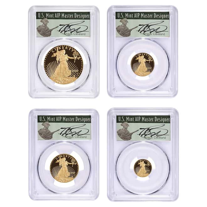 2020-W 1.85 oz Proof Gold American Eagle 4-Coin Set PCGS PF 70 DCAM FDOI (Thomas S. Cleveland)