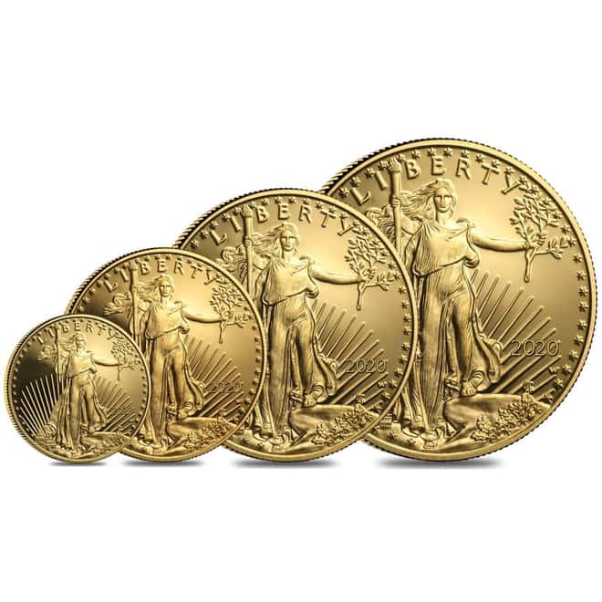 2020-W 1.85 oz Proof Gold American Eagle 4-Coin Set (wBox & COA)