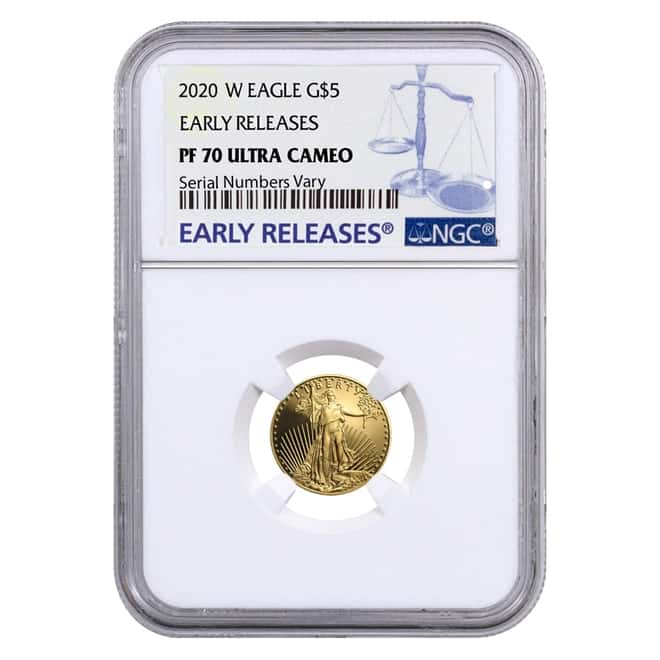 2020-W 1/10 oz $5 Proof Gold American Eagle NGC PF 70 UCAM Early Releases