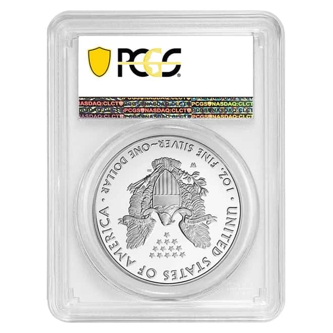 2020-W V75 Privy 1 oz Proof Silver American Eagle End of WWII 75th Anniv PCGS PF 70 FDOI