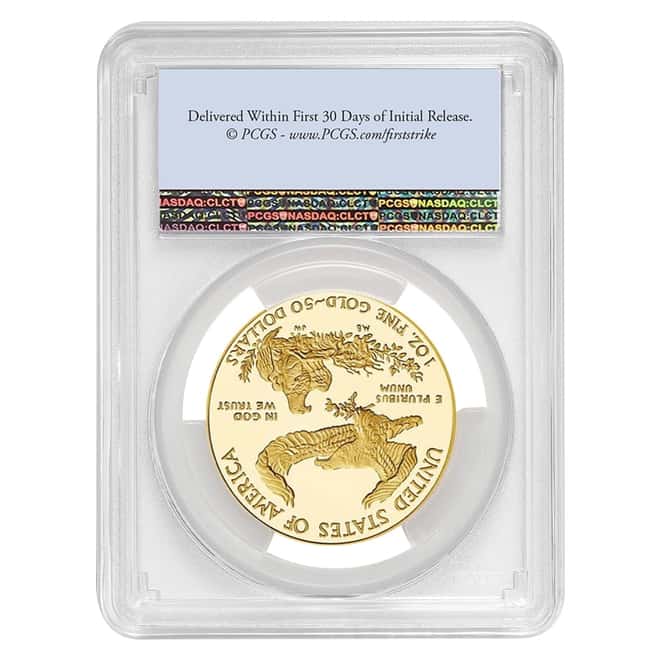 2020-W V75 Privy 1 oz Proof Gold American Eagle End of WWII 75th Anniv PCGS PF 69 FS