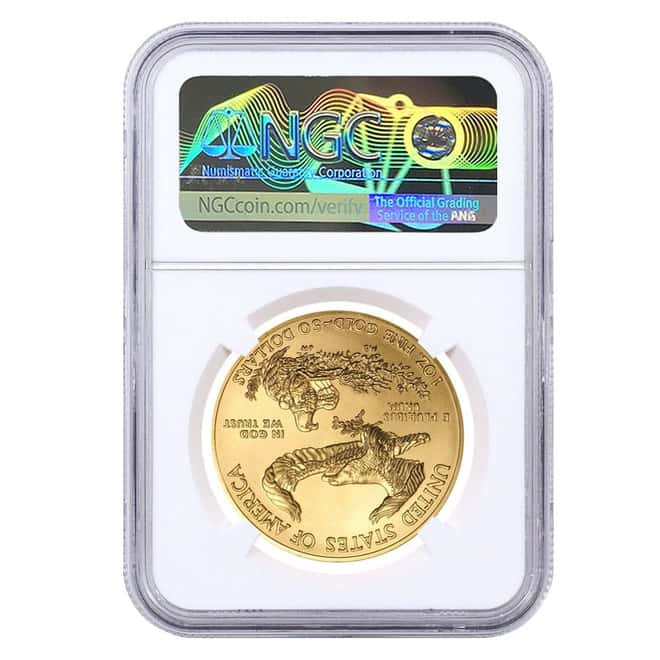 2020-W 1 oz $50 Burnished Gold American Eagle NGC MS 70 Early Releases