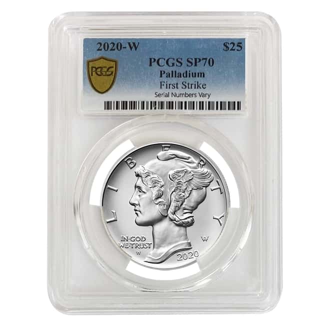 2020-W 1 oz Burnished Palladium American Eagle PCGS SP 70 FS (Shield Label)