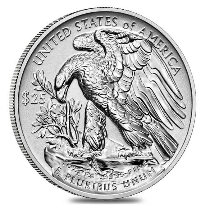 2020-W 1 oz Burnished Palladium American Eagle $25 Coin (w/Box & COA)