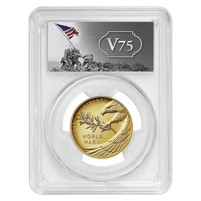 2020-W 1/2 oz End of WWII 75th Anniv $25 Proof Gold Coin PCGS PF 70 FDOI (Iwo Jima Label)