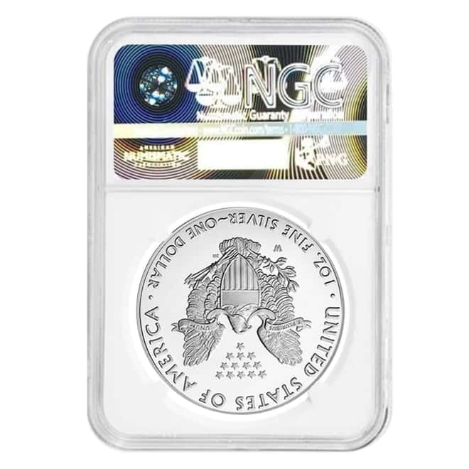 2020-W V75 Privy 1 oz Proof Silver American Eagle End of WWII 75th Anniv NGC PF 70 ER (V-Day Label)