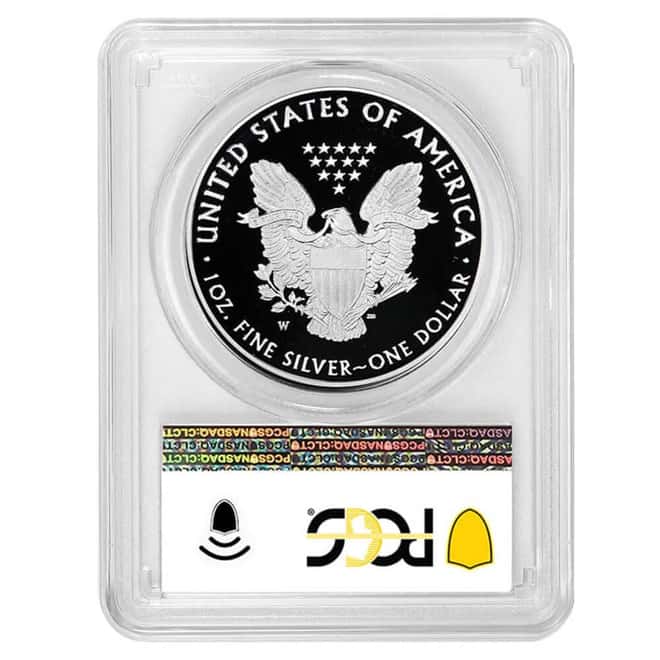 2020-W V75 Privy 1 oz Proof Silver American Eagle PCGS PF 69 End of WWII 75th Anniv
