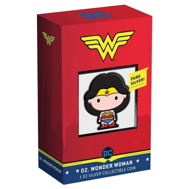 2020 1 oz Colorized Silver DC Comics - Wonder Woman - Niue Chibi Coin Collection $2 Coin (w/Box & COA)