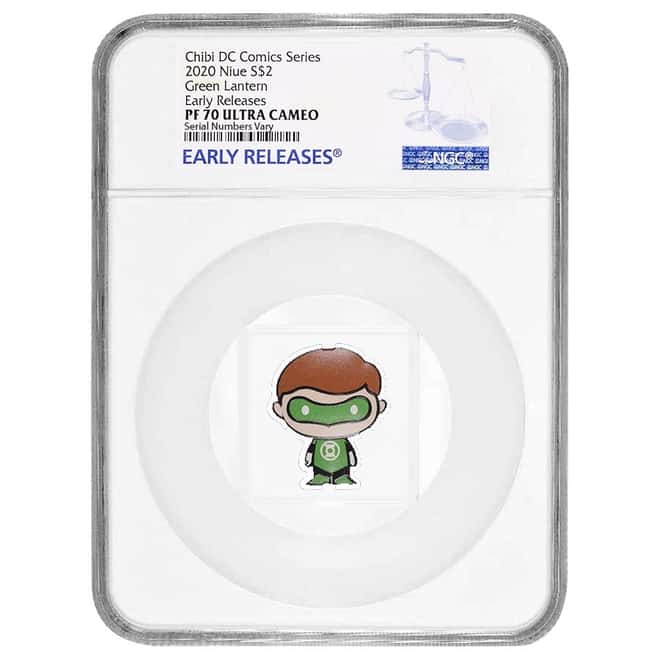 2020 1 oz Colorized Silver DC Comics - Green Lantern - Niue Chibi Coin Collection NGC PF 70 UCAM ER