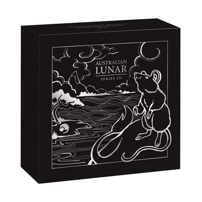 2020 2 oz Antiqued Silver Lunar Year of The Mouse / Rat Australian Perth Mint (w/Box & COA)