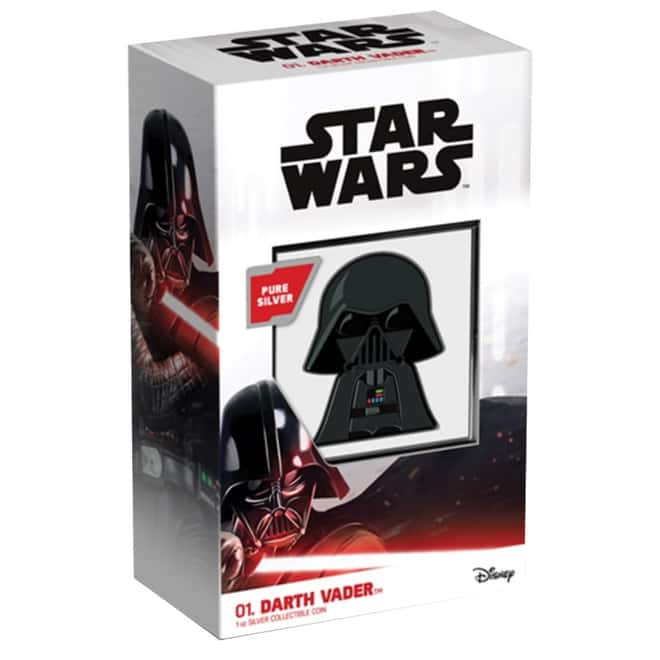2020 1 oz Colorized Silver Star Wars - Darth Vader - Niue Chibi Coin Collection $2 Coin (w/Box & COA)