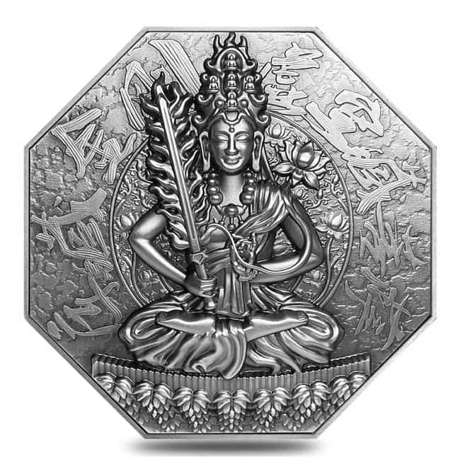 2020 Chad 5 oz Silver Ākāśagarbha - Eight Protectors Series Antiqued High Relief 20000 Francs Coin (w/Box & COA)