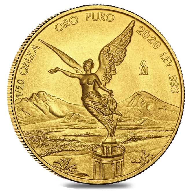 2020 1/20 oz Mexican Gold Libertad Coin .999 Fine BU