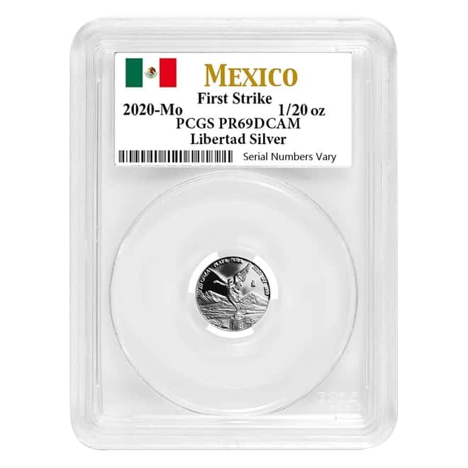 2020 1/20 oz Mexican Proof Silver Libertad Coin PCGS PF 69 FS