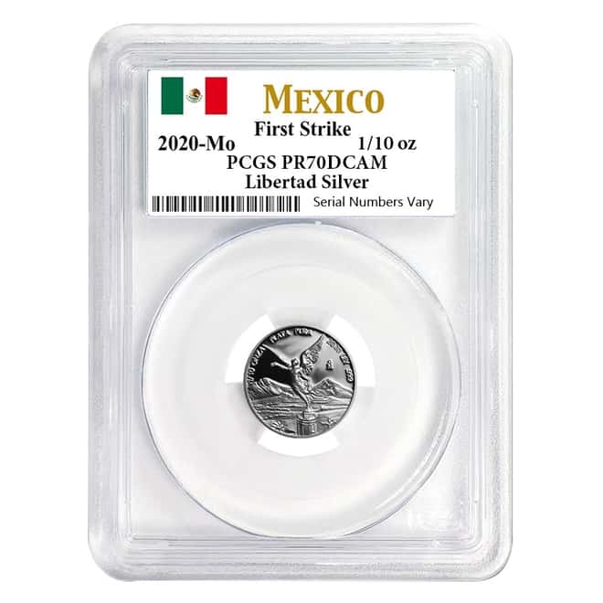 2020 1/10 oz Mexican Proof Silver Libertad Coin PCGS PF 70 FS