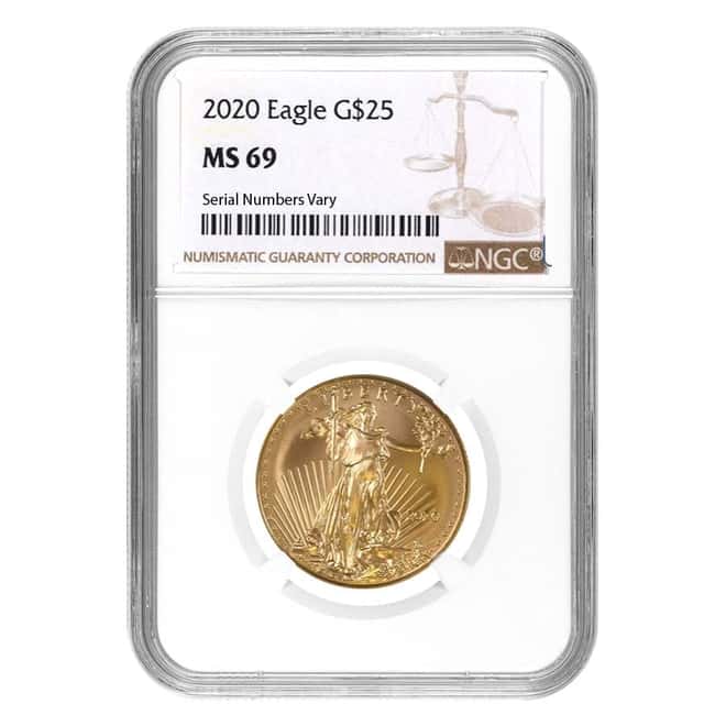 2020 1/2 oz Gold American Eagle NGC MS 69